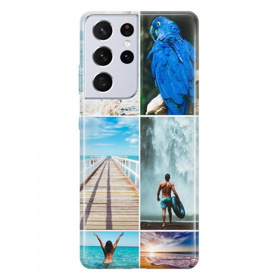 SAMSUNG - Galaxy S21 Ultra - Soft Clear Case - Collage of 6