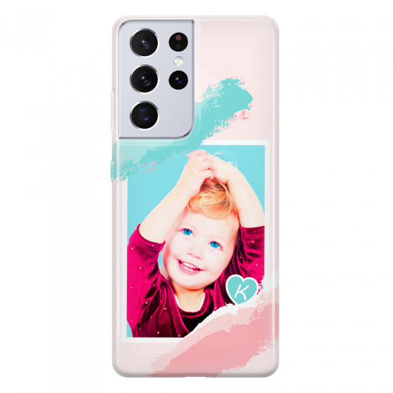 SAMSUNG - Galaxy S21 Ultra - Soft Clear Case - Kids Initial Photo