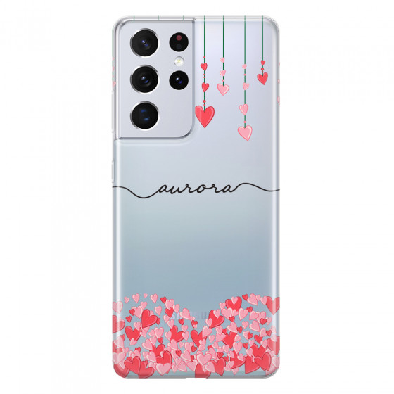 SAMSUNG - Galaxy S21 Ultra - Soft Clear Case - Love Hearts Strings