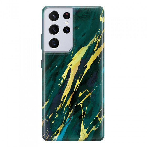 SAMSUNG - Galaxy S21 Ultra - Soft Clear Case - Marble Emerald Green