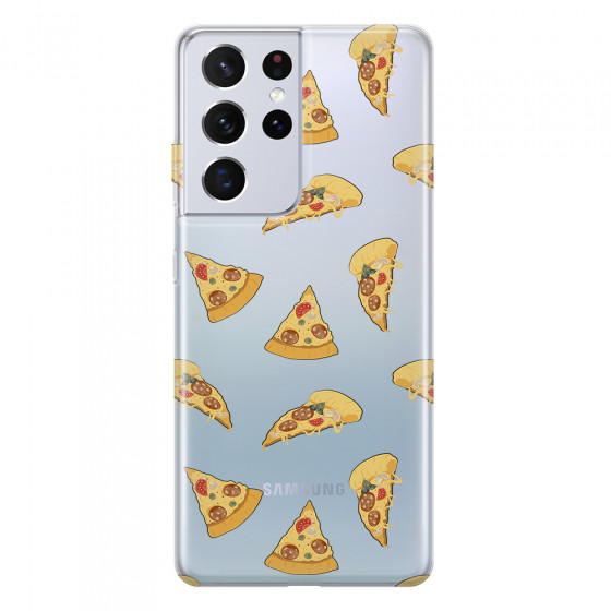 SAMSUNG - Galaxy S21 Ultra - Soft Clear Case - Pizza Phone Case