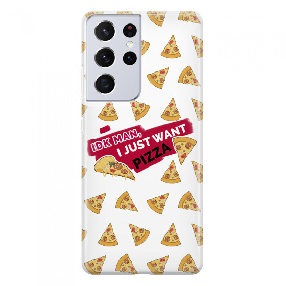 SAMSUNG - Galaxy S21 Ultra - Soft Clear Case - Want Pizza Men Phone Case