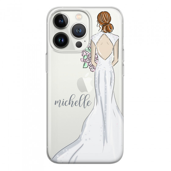 APPLE - iPhone 13 Pro Max - Soft Clear Case - Bride To Be Redhead Dark