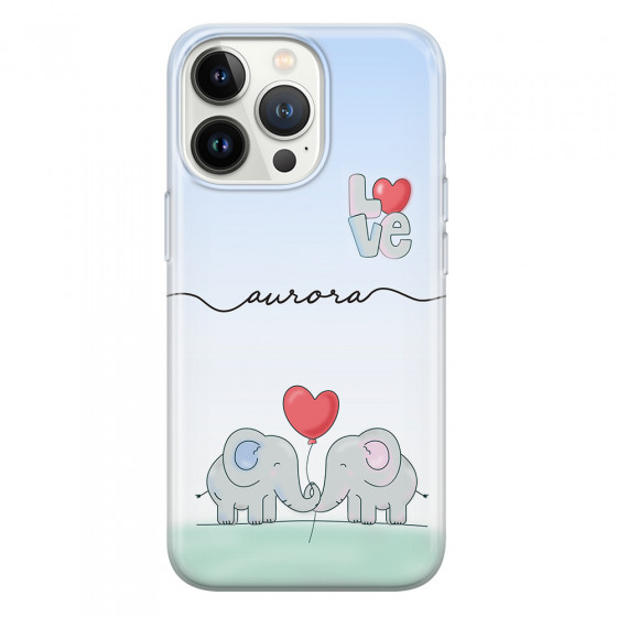 APPLE - iPhone 13 Pro Max - Soft Clear Case - Elephants in Love
