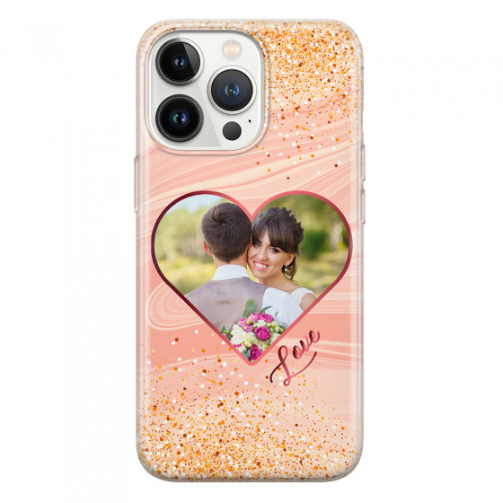 APPLE - iPhone 13 Pro Max - Soft Clear Case - Glitter Love Heart Photo