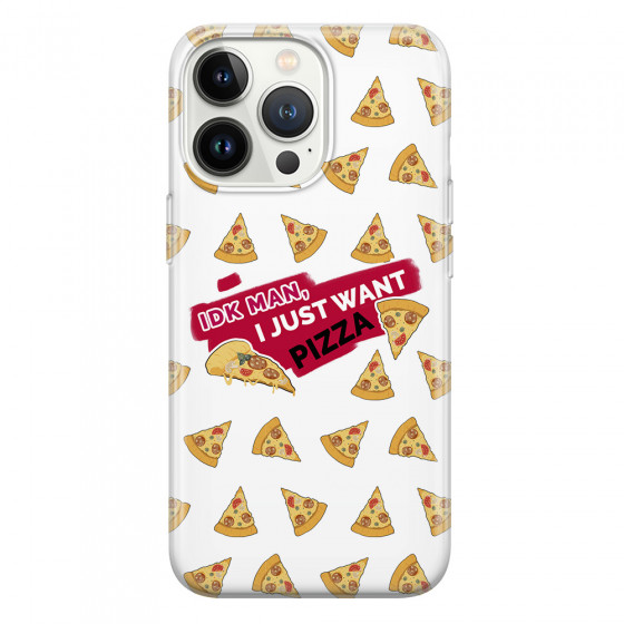 APPLE - iPhone 13 Pro Max - Soft Clear Case - Want Pizza Men Phone Case