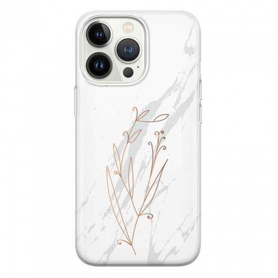 APPLE - iPhone 13 Pro Max - Soft Clear Case - White Marble Flowers