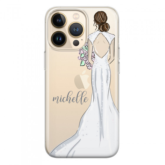 APPLE - iPhone 13 Pro - Soft Clear Case - Bride To Be Brunette Dark