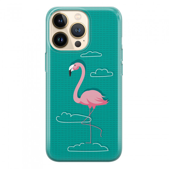 APPLE - iPhone 13 Pro - Soft Clear Case - Cartoon Flamingo