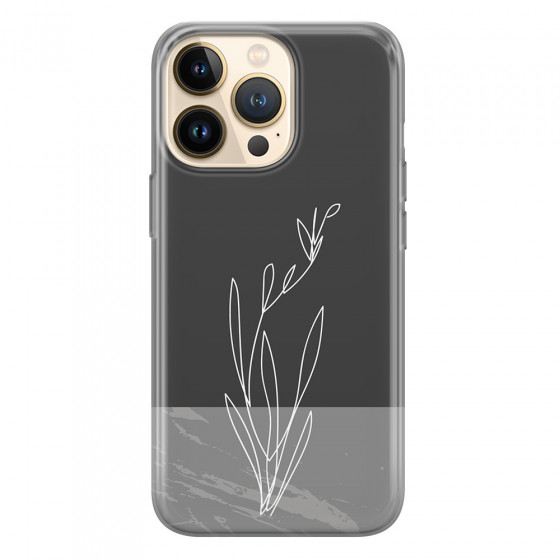 APPLE - iPhone 13 Pro - Soft Clear Case - Dark Grey Marble Flower