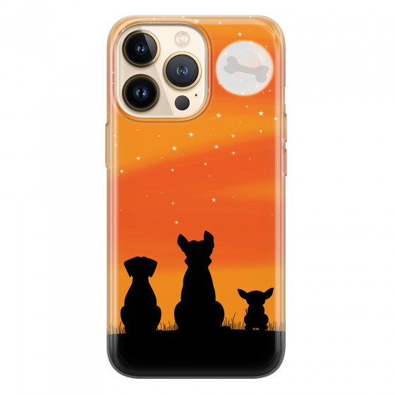 APPLE - iPhone 13 Pro - Soft Clear Case - Dog's Desire Orange Sky