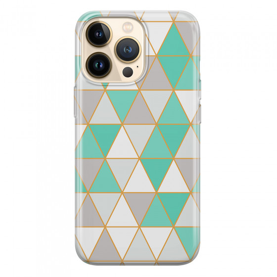 APPLE - iPhone 13 Pro - Soft Clear Case - Green Triangle Pattern