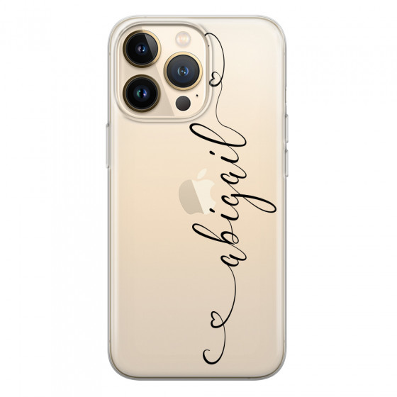 APPLE - iPhone 13 Pro - Soft Clear Case - Hearts Handwritten Black