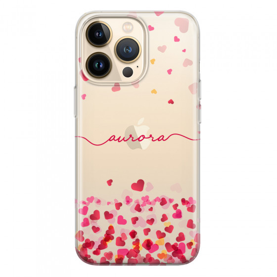 APPLE - iPhone 13 Pro - Soft Clear Case - Scattered Hearts
