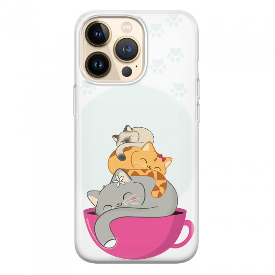 APPLE - iPhone 13 Pro - Soft Clear Case - Sleep Tight Kitty