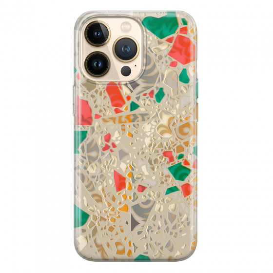 APPLE - iPhone 13 Pro - Soft Clear Case - Terrazzo Design Gold