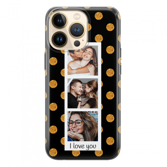 APPLE - iPhone 13 Pro - Soft Clear Case - Triple Love Dots Photo