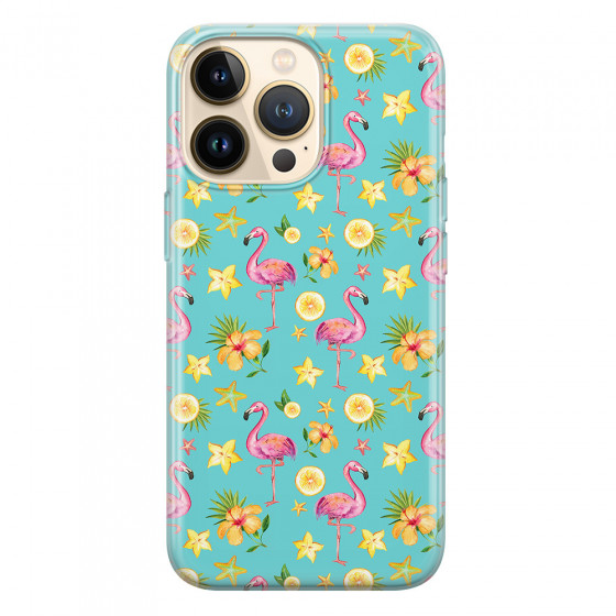 APPLE - iPhone 13 Pro - Soft Clear Case - Tropical Flamingo I