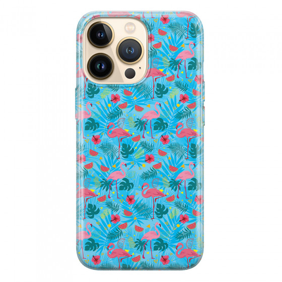 APPLE - iPhone 13 Pro - Soft Clear Case - Tropical Flamingo IV