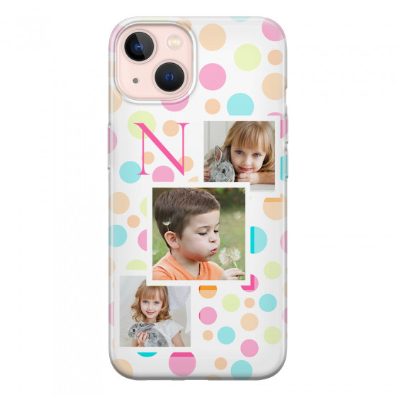 APPLE - iPhone 13 Mini - Soft Clear Case - Cute Dots Initial