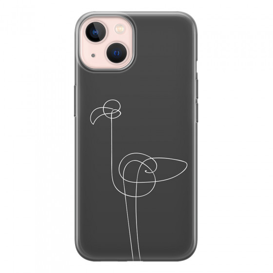 APPLE - iPhone 13 Mini - Soft Clear Case - Flamingo Drawing