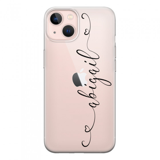 APPLE - iPhone 13 Mini - Soft Clear Case - Hearts Handwritten Black
