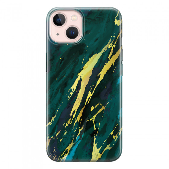 APPLE - iPhone 13 Mini - Soft Clear Case - Marble Emerald Green