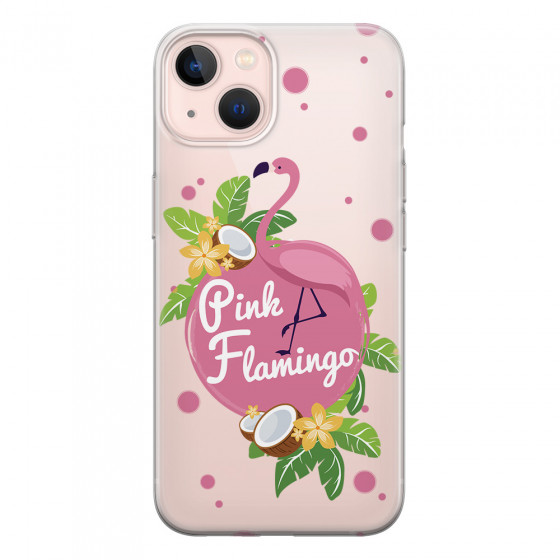 APPLE - iPhone 13 Mini - Soft Clear Case - Pink Flamingo