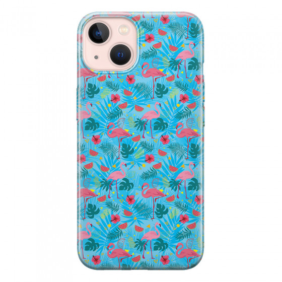 APPLE - iPhone 13 Mini - Soft Clear Case - Tropical Flamingo IV