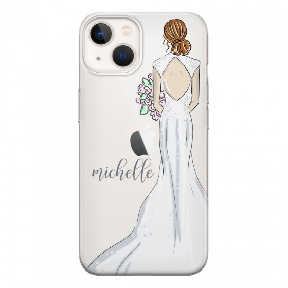 APPLE - iPhone 13 - Soft Clear Case - Bride To Be Redhead Dark