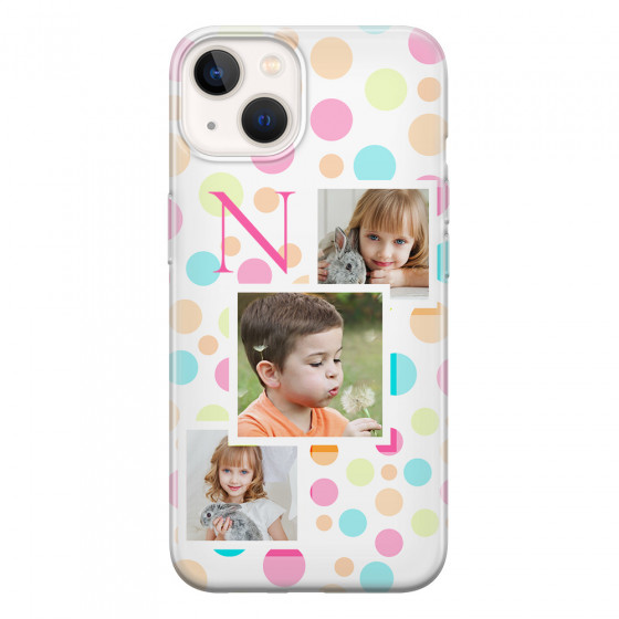 APPLE - iPhone 13 - Soft Clear Case - Cute Dots Initial