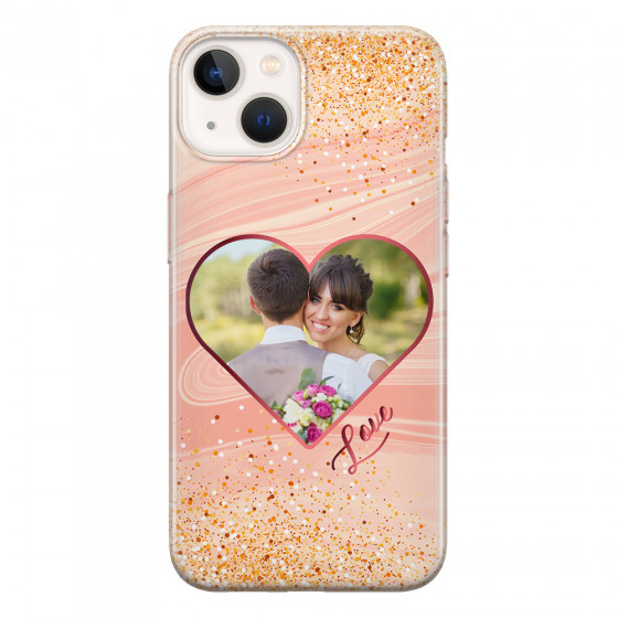 APPLE - iPhone 13 - Soft Clear Case - Glitter Love Heart Photo