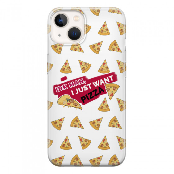 APPLE - iPhone 13 - Soft Clear Case - Want Pizza Men Phone Case