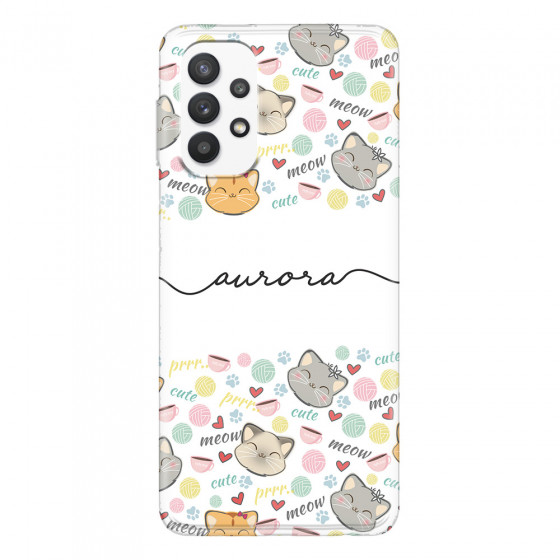 SAMSUNG - Galaxy A32 - Soft Clear Case - Cute Kitten Pattern