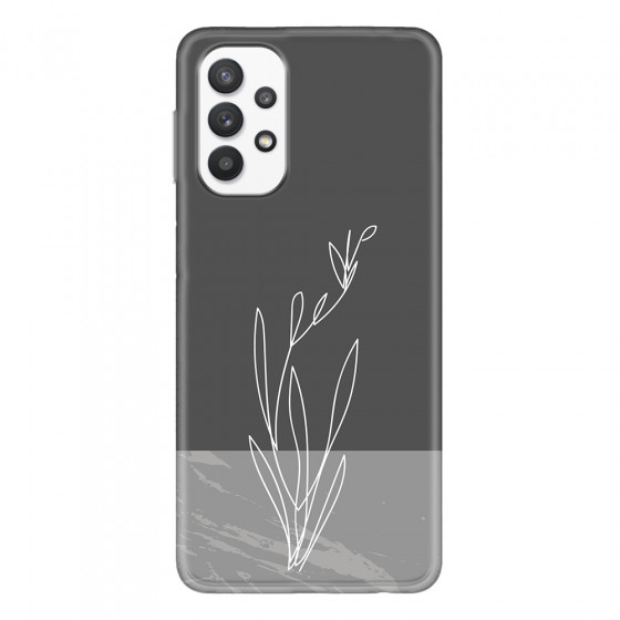 SAMSUNG - Galaxy A32 - Soft Clear Case - Dark Grey Marble Flower