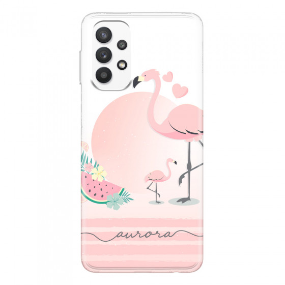 SAMSUNG - Galaxy A32 - Soft Clear Case - Flamingo Vibes Handwritten