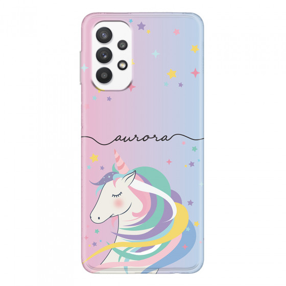 SAMSUNG - Galaxy A32 - Soft Clear Case - Pink Unicorn Handwritten