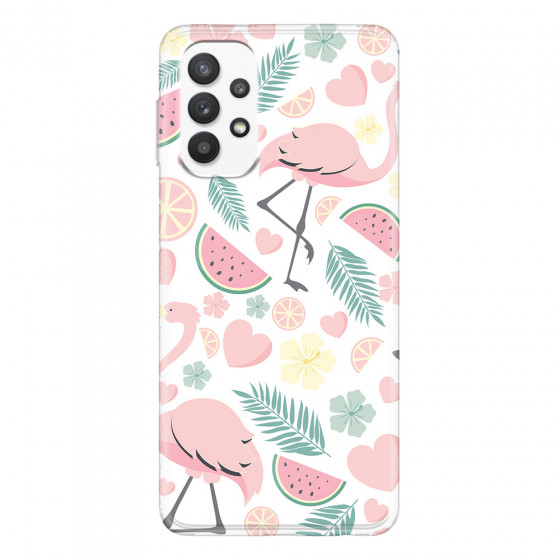 SAMSUNG - Galaxy A32 - Soft Clear Case - Tropical Flamingo III