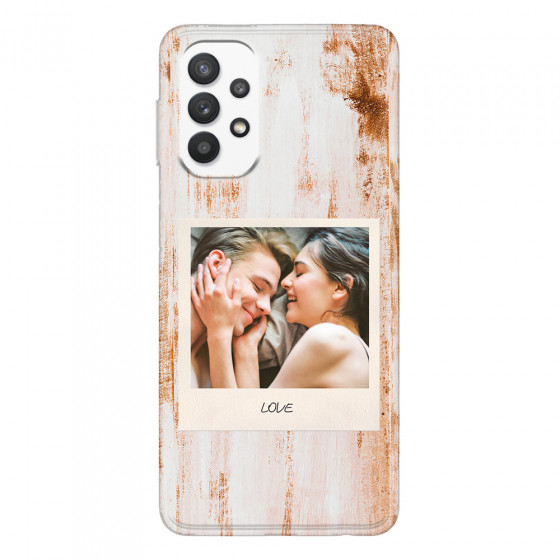 SAMSUNG - Galaxy A32 - Soft Clear Case - Wooden Polaroid
