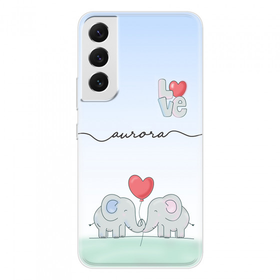 SAMSUNG - Galaxy S22 Plus - Soft Clear Case - Elephants in Love