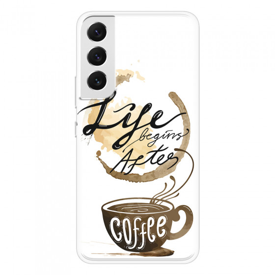 SAMSUNG - Galaxy S22 Plus - Soft Clear Case - Life begins after coffee