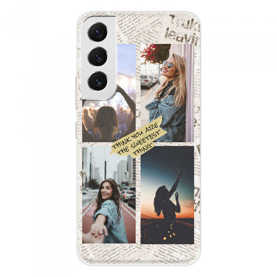 SAMSUNG - Galaxy S22 Plus - Soft Clear Case - Newspaper Vibes Phone Case