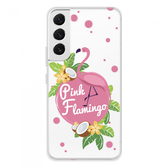 SAMSUNG - Galaxy S22 Plus - Soft Clear Case - Pink Flamingo