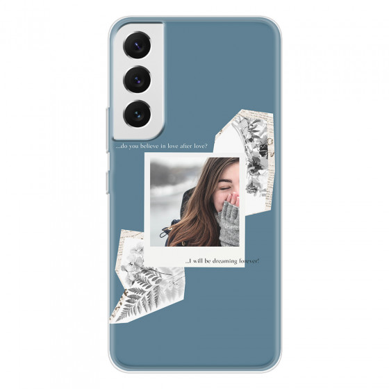 SAMSUNG - Galaxy S22 Plus - Soft Clear Case - Vintage Blue Collage Phone Case