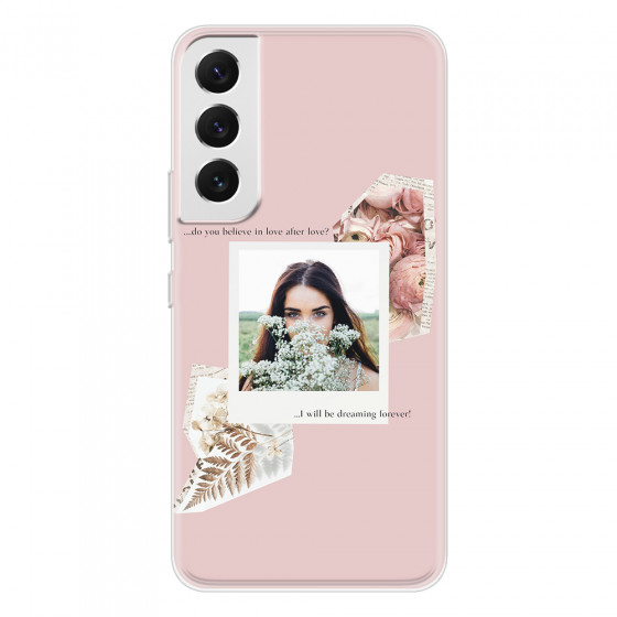 SAMSUNG - Galaxy S22 Plus - Soft Clear Case - Vintage Pink Collage Phone Case