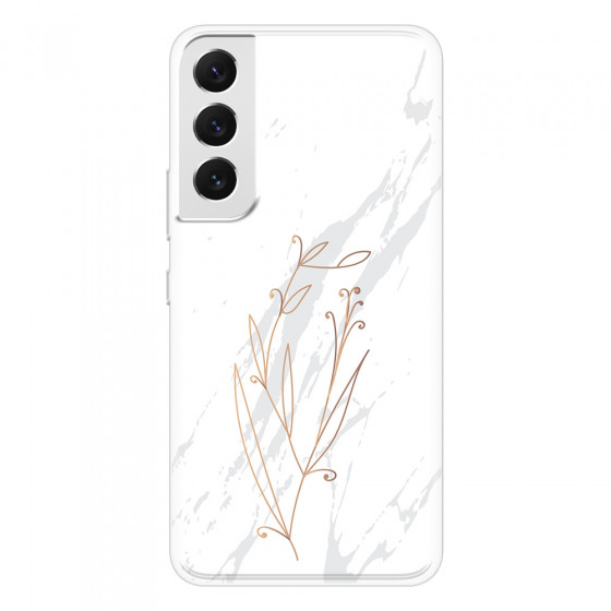 SAMSUNG - Galaxy S22 Plus - Soft Clear Case - White Marble Flowers